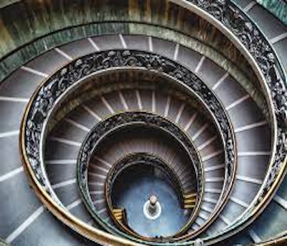 L’escalier tournant qui conduisait à la chambre du milieu du Temple